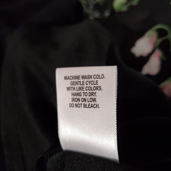 Roz & Ali Sheer Dark Floral Layered Blouse Sz 2X Black Whimsigoth Fairy Grunge - Picture 10 of 12